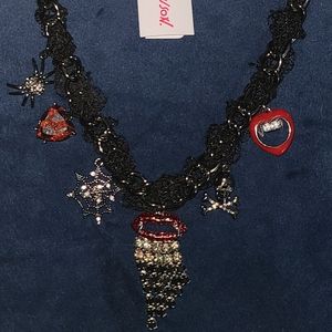 Betsey Johnson Glampire Vampire Earrings and Necklace Set
